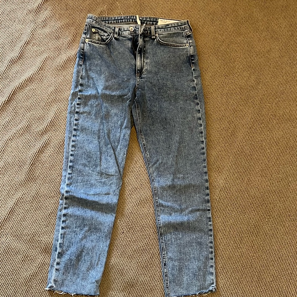 High rise ankle cigarette jeans